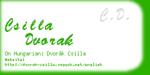 csilla dvorak business card